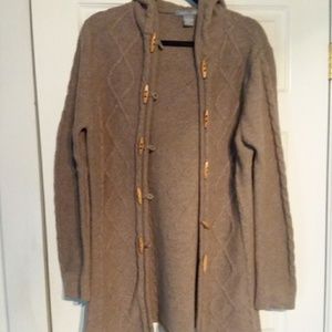 Carroll Reed hooded cardigan 100% lambswool
